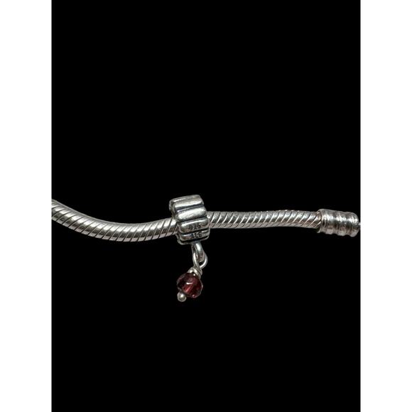 Authentic Pandora garnet sterling 925 silver dangle charm - Picture 1 of 1